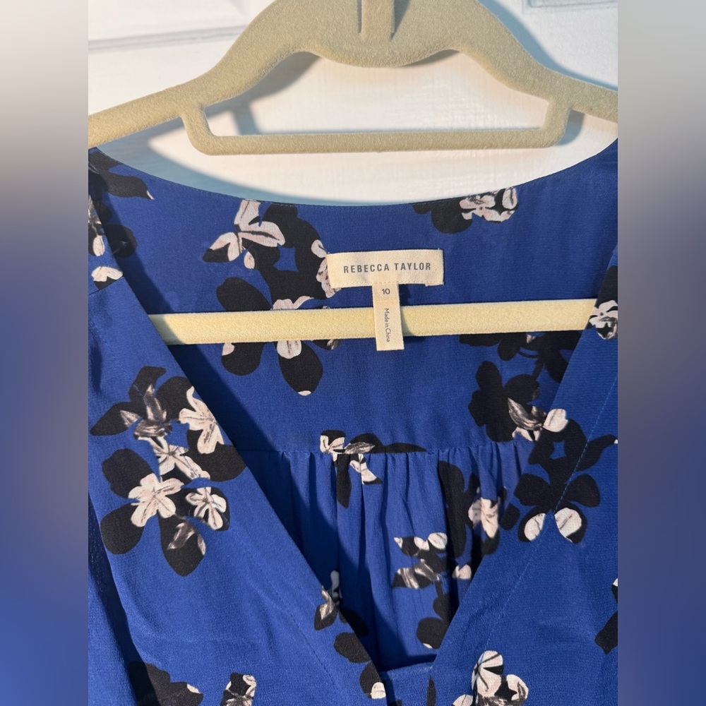 Rebecca Taylor Blue Sleeveless Silk Sundress - Picture 2 of 7